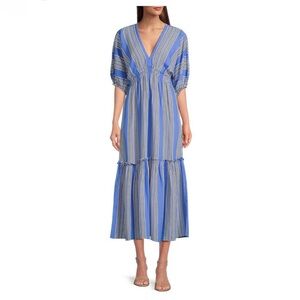 Women’s Blue V-Neck Maxi Dress